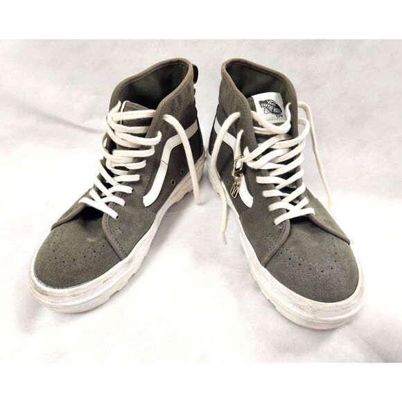 Vans Sk8 Hi Green Canvas Suede Sneakers Mens 7.5 Womens 9 Skate Streetwear main image 4